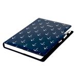 Diář DESIGN denní A4 2027 - modrá - Námořník - kotvy