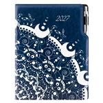 Diář DESIGN denní A4 2027 - modrý - ornament