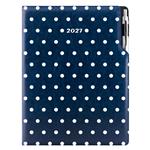 Diář DESIGN denní A4 2027 - modrý - puntíky