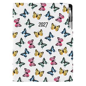 Diář DESIGN denní A4 2027 - Motýli barevní
