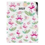 Diář DESIGN denní A4 2027 - Plameňák