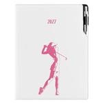 Diář DESIGN denní A4 2027 polský - bílá - Golf žena
