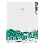 Diář DESIGN denní A4 2027 polský - bílá - Hory