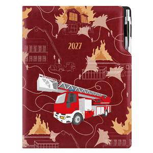 Diář DESIGN denní A4 2027 polský - bordó - Hasič