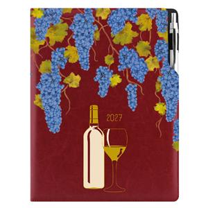 Diář DESIGN denní A4 2027 polský - bordó - Víno