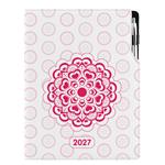 Diář DESIGN denní A4 2027 polský - Mandala červený
