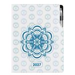 Diář DESIGN denní A4 2027 polský - Mandala modrý