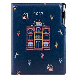Diář DESIGN denní A4 2027 polský - modrá - Hotel