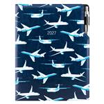 Diář DESIGN denní A4 2027 polský - modrá - Letadla