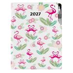 Diář DESIGN denní A4 2027 polský - Plameňák