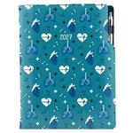 Diář DESIGN denní A4 2027 polský - tyrkysová - Doktor - srdce