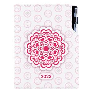 Diář DESIGN denní A5 2023 český - Mandala červený