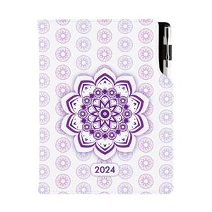 Diář DESIGN denní A5 2024 český - Mandala fialový