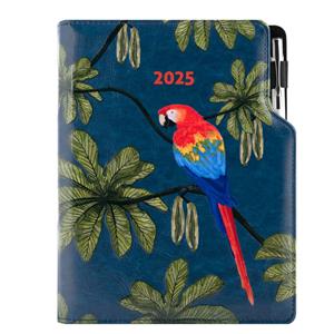 Diář DESIGN denní A5 2025 český - modrá - Papoušek