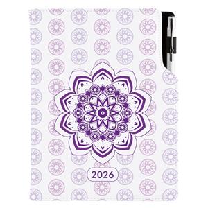 Diář DESIGN denní A5 2026 český - Mandala fialová