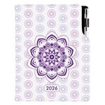 Diář DESIGN denní A5 2026 český - Mandala fialová