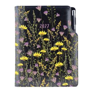 Diář DESIGN denní A5 2027 - černá - Louka