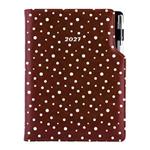 Diář DESIGN denní A5 2027 - hnedá - Bodky