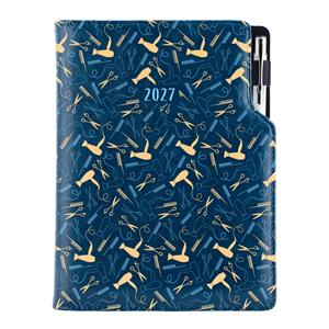 Diář DESIGN denní A5 2027 - modrá - Kadeřník