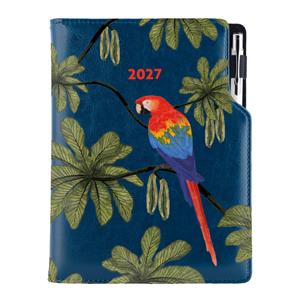 Diář DESIGN denní A5 2027 - modrá - Papoušek