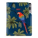 Diář DESIGN denní A5 2027 - modrá - Papoušek