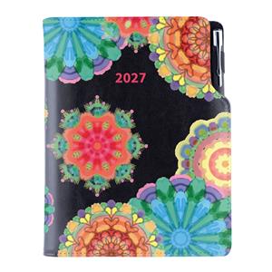 Diář DESIGN denní A5 2027 slovenský - černá - Kaleidoskop