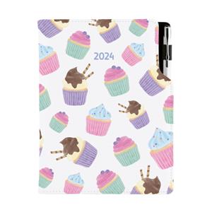 Diář DESIGN denní B6 2024 - Cupcake