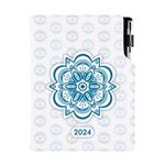 Diář DESIGN denní B6 2024 - Mandala modrý