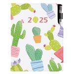 Diář DESIGN denní B6 2025 - Kaktus