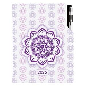 Diář DESIGN denní B6 2025 - Mandala fialový