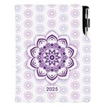 Diář DESIGN denní B6 2025 - Mandala fialový