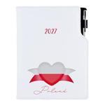 Diář DESIGN denní B6 2027 - bílá - Polsko - vlajka