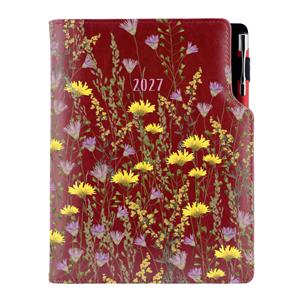 Diář DESIGN denní B6 2027 - bordó - Louka