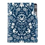Diář DESIGN denní B6 2027 - modrá - Folk