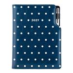 Diář DESIGN denní B6 2027 - modrá - Puntíky