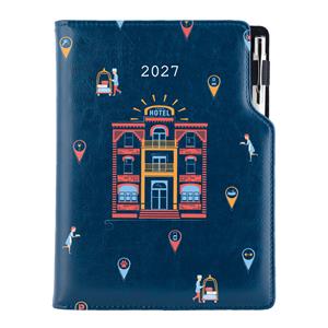 Diář DESIGN denní B6 2027 polský - modrá - Hotel