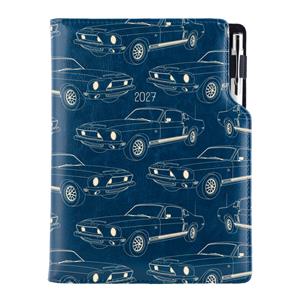 Diář DESIGN denní B6 2027 polský - modrá - Mustang
