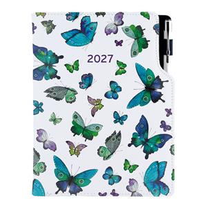 Diář DESIGN denní B6 2027 polský - Motýli modří