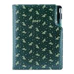 Diář DESIGN denní B6 2027 - zelená - Větvičky