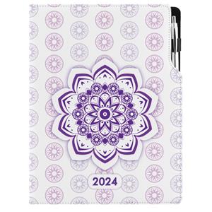 Diář DESIGN týdenní A4 2024 - Mandala fialový