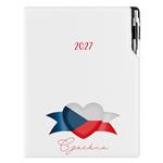 Diář DESIGN tydenní A4 2027 - bílá - Česko - vlajka