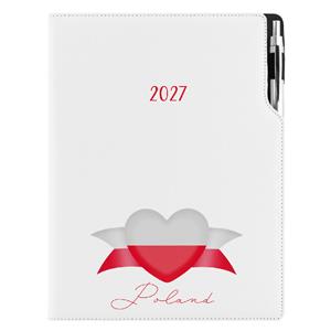 Diář DESIGN tydenní A4 2027 - bílá - Polsko - vlajka
