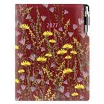 Diář DESIGN týdenní A4 2027 - bordó - Louka