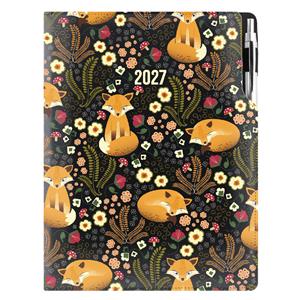 Diář DESIGN týdenní A4 2027 - černý - Liška