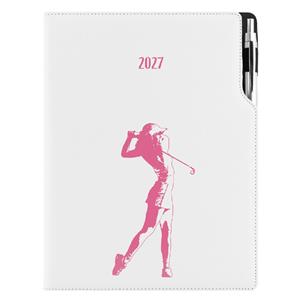 Diář DESIGN týdenní A4 2027 český - bílá - Golf žena