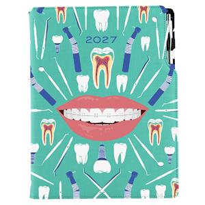 Diář DESIGN týdenní A4 2027 český - mátová - Zubař
