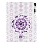 Diář DESIGN týdenní A4 2027 - Mandala fialová