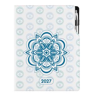 Diář DESIGN týdenní A4 2027 - Mandala modrá