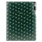 Diář DESIGN tydenní A4 2027 - zelená - Větvičky