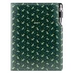 Diář DESIGN tydenní A4 2027 - zelená - Větvičky